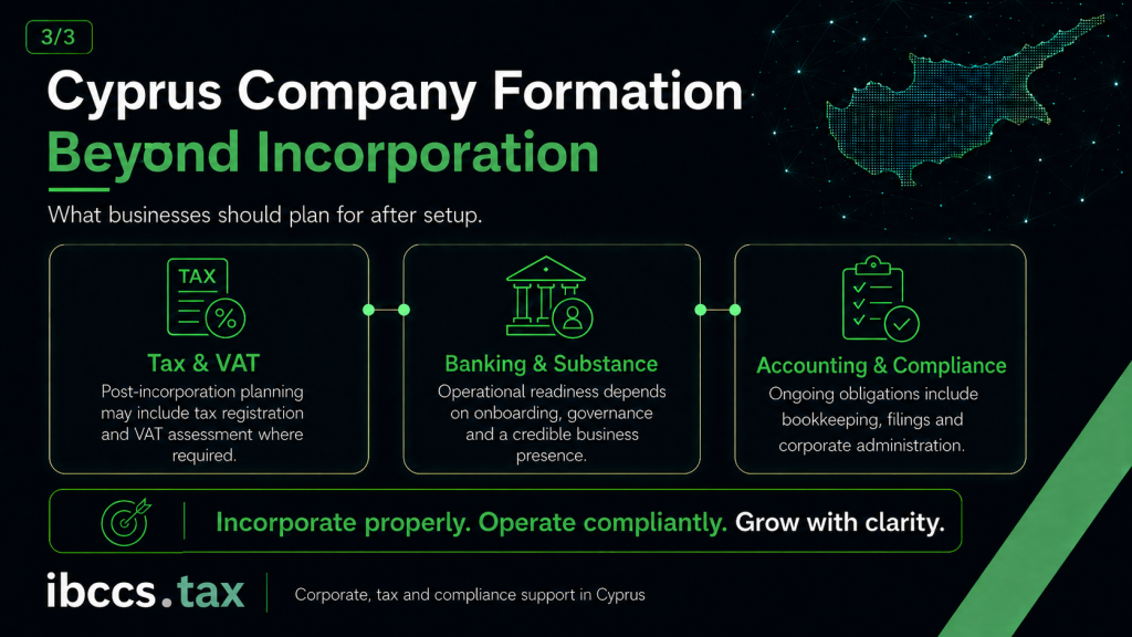 Tax, banking and compliance after Cyprus company formation
