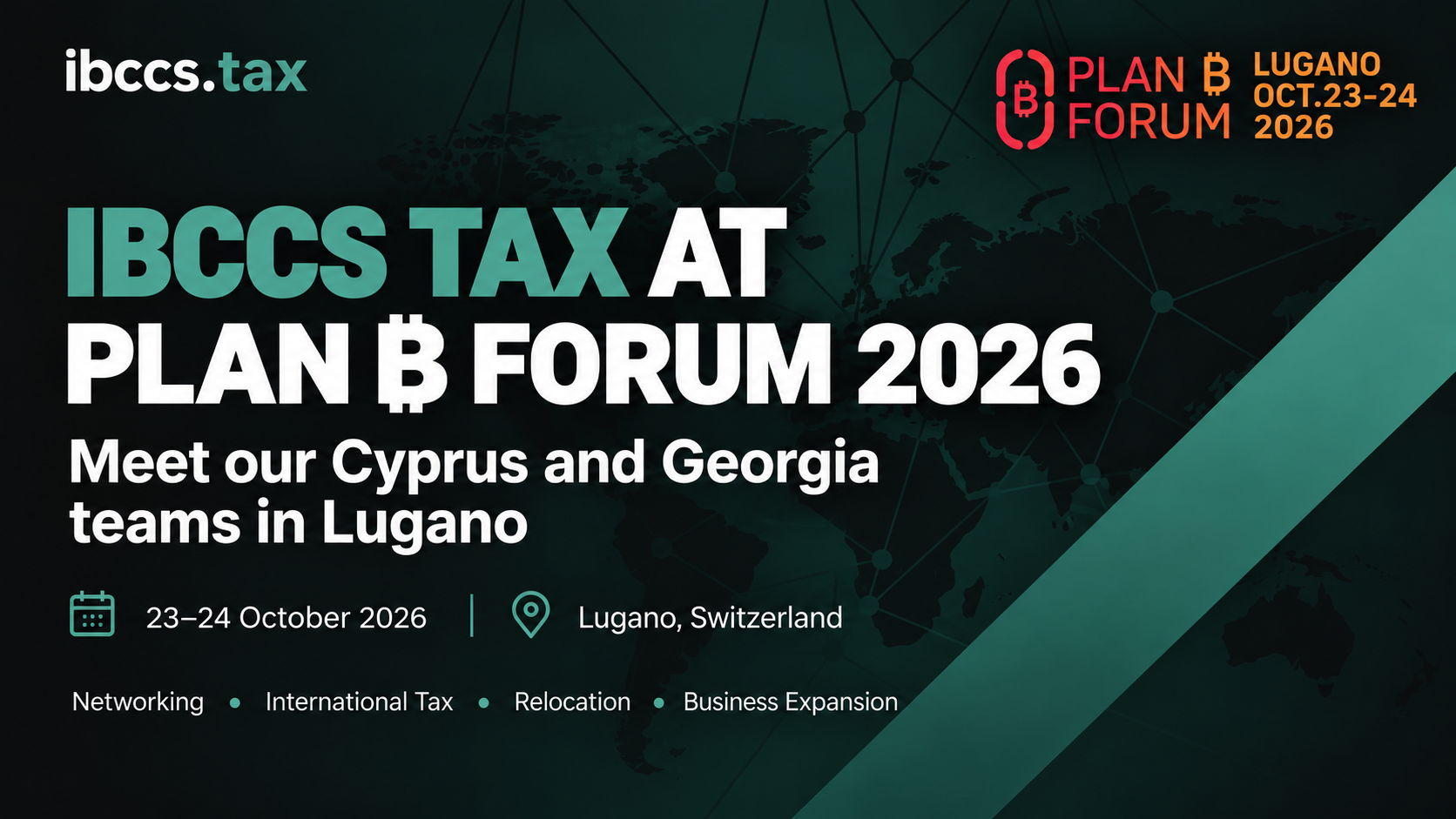 IBCCS TAX attending Plan ₿ Forum 2026 in Lugano, Switzerland